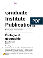 Terrains Vagues Et Terres Promises - Écologie Et Géographie - Graduate Institute Publications