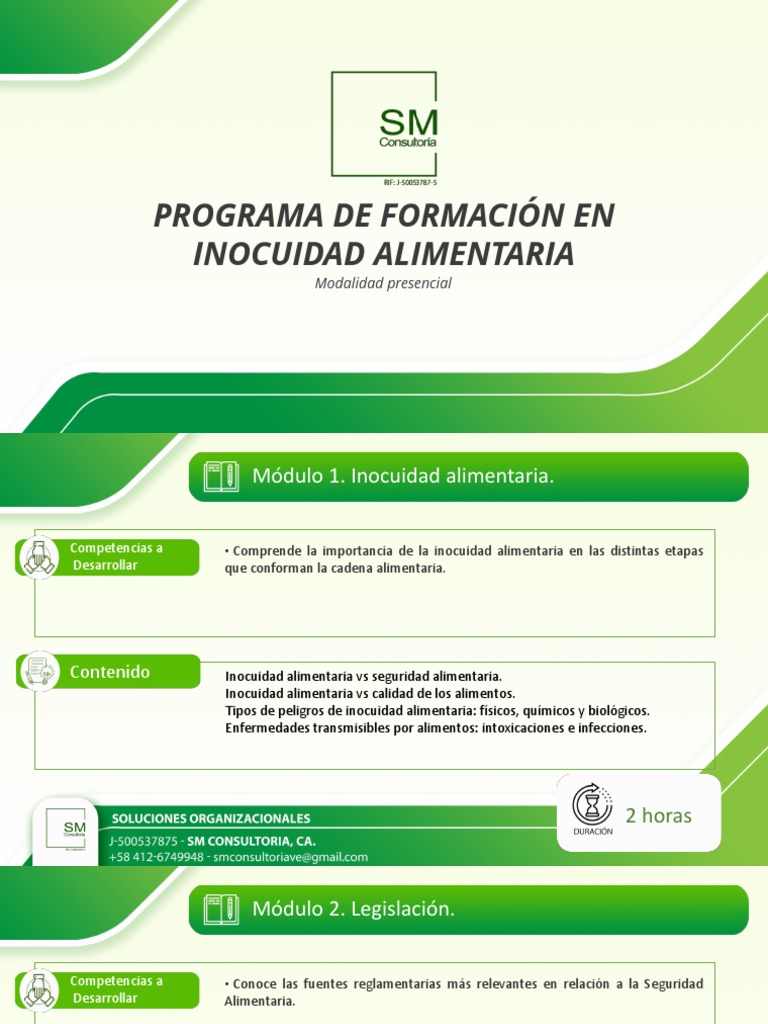 Formación en Inocuidad Alimentaria | PDF | Análisis de Riesgo y Puntos ...
