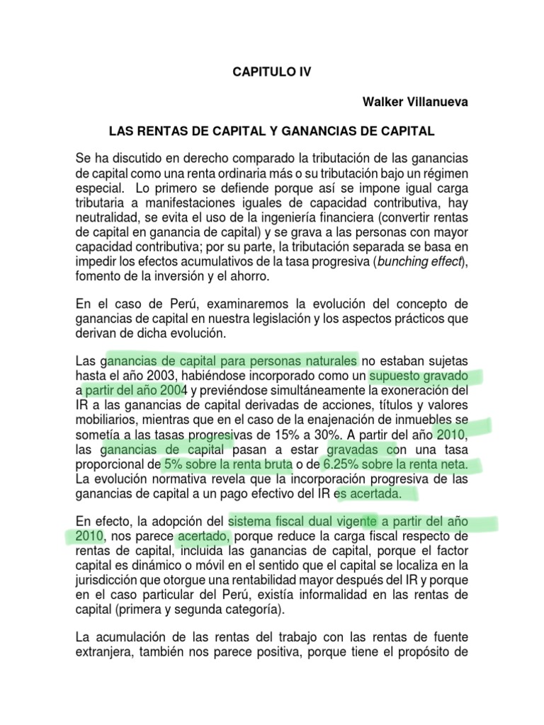 Lectura Las Rentas De Capital Y Ganancias De Capital Wk Pdf