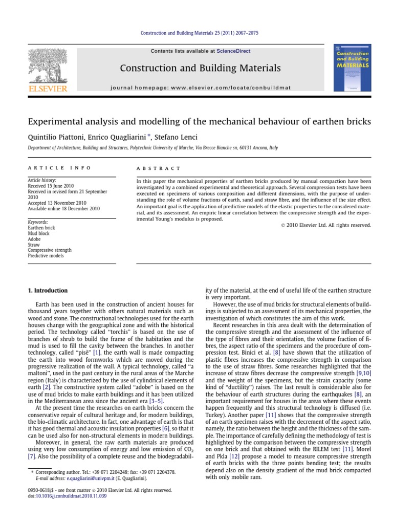 Experimental Analysis and Modelling of The Mechanical Behaviour of ...