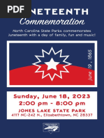 Juneteenth Presentation Booklet For Commemoration at Jones Lake State Park