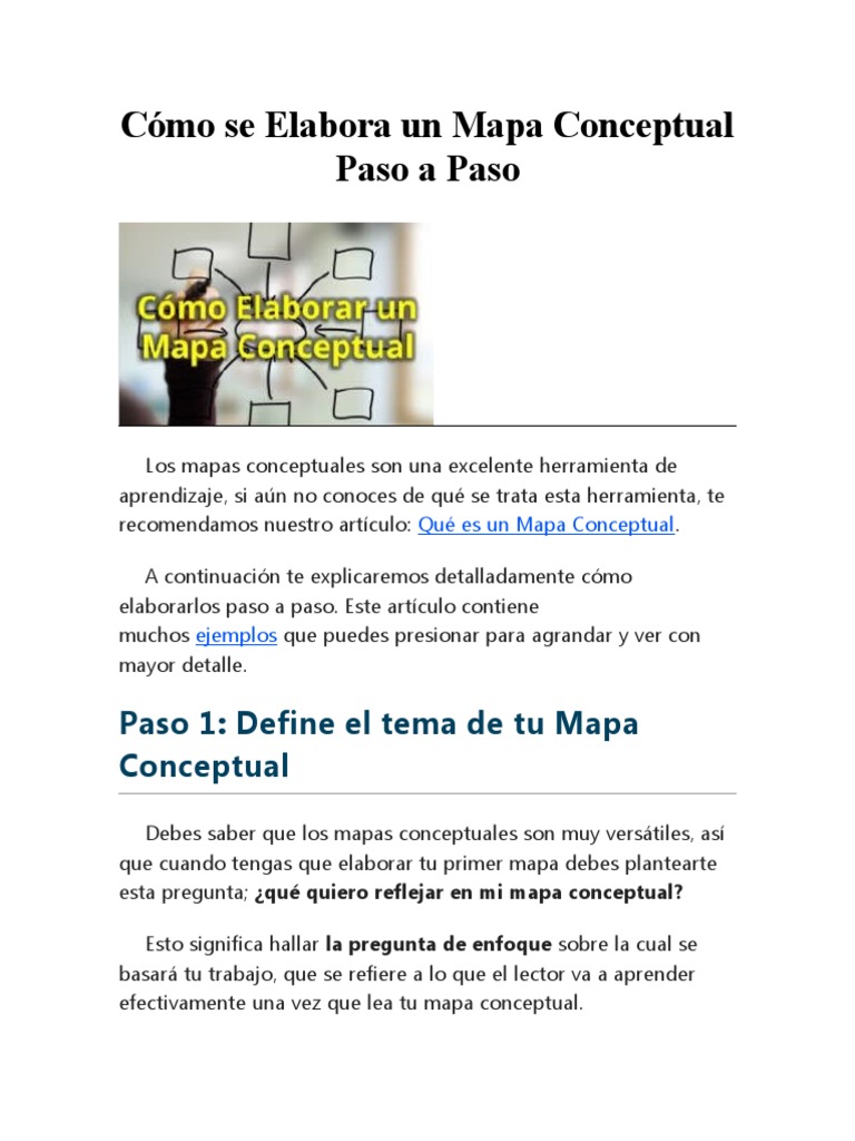 Cómo Se Elabora Un Mapa Conceptual Paso A Paso | PDF | Información ...