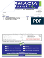 Farmacia Claret de Inversiones Hospitalarias C.A.: Item No. Descripción Cantidad P. Unitario Total