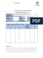 Planificación de Actividades Intervención Psicopedagógica