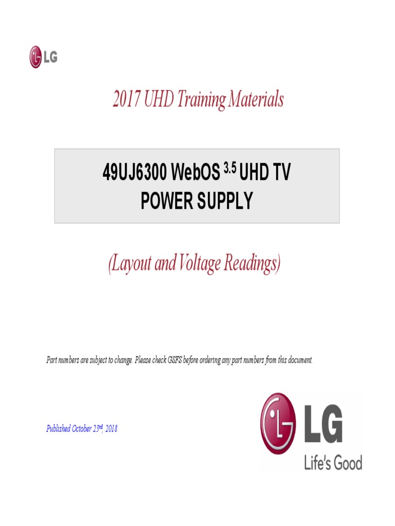 Carte Alimentation TV LG LGP49DJ-17U1 Pour 49UJ630V, 49UK6400 - Occasion Fonctionnelle