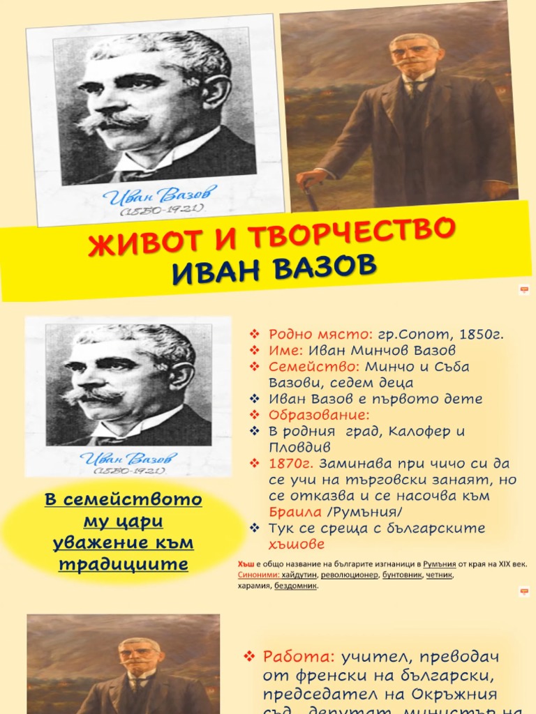 Иван Вазов Биография | PDF