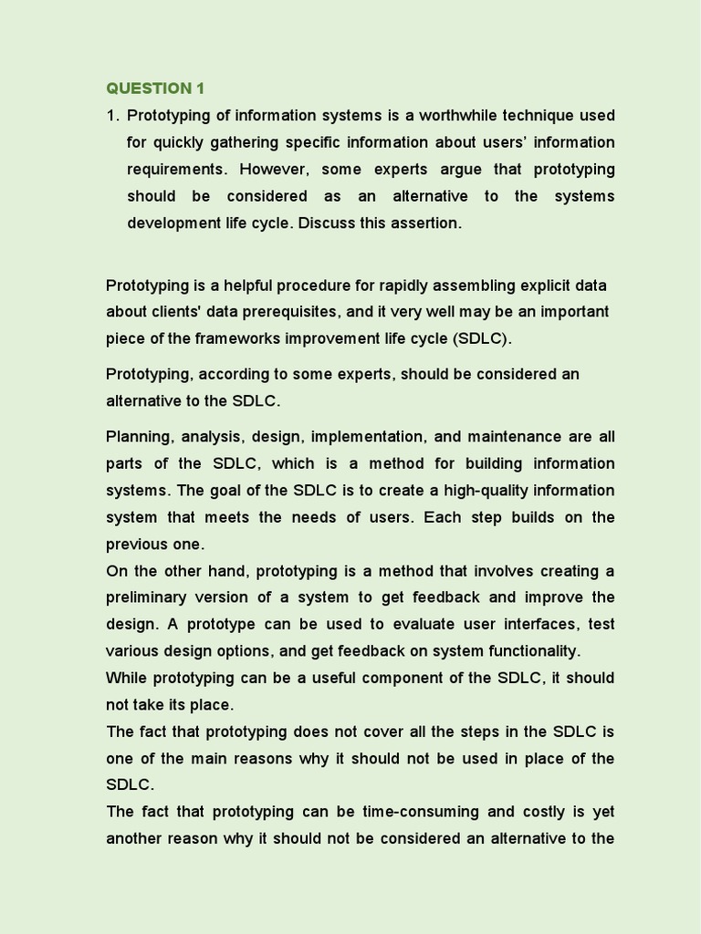 Prototyping vs. SDLC in System Design | PDF | Software Prototyping ...