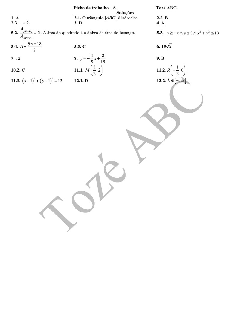 1.Ficha de Trabalho 8 Sol (1) PDF