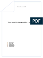 Error, Incertidumbre, Precisión y Exactitud.: Química General - UPE