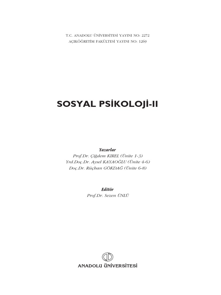 Sosyal Psikoloji Ii Pdf
