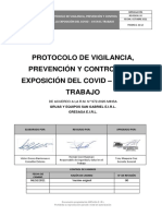 Protocolo de Vigilancia, Prevencion y Control COVID 19 Rev00
