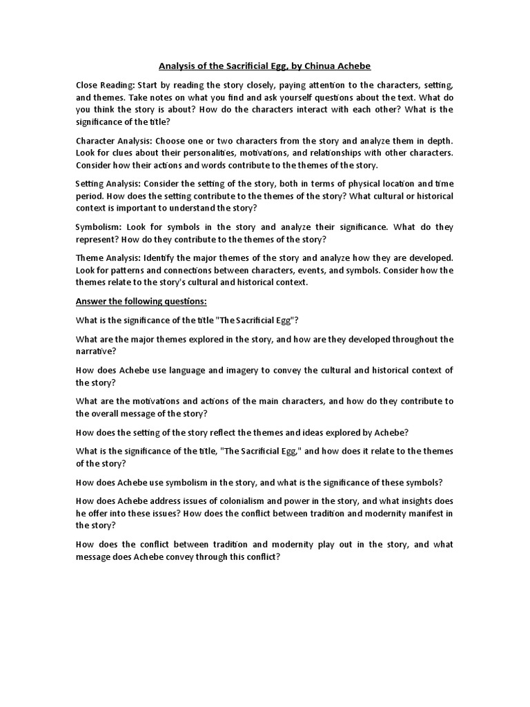 Analysis of The Sacrificial Egg 2023 PDF