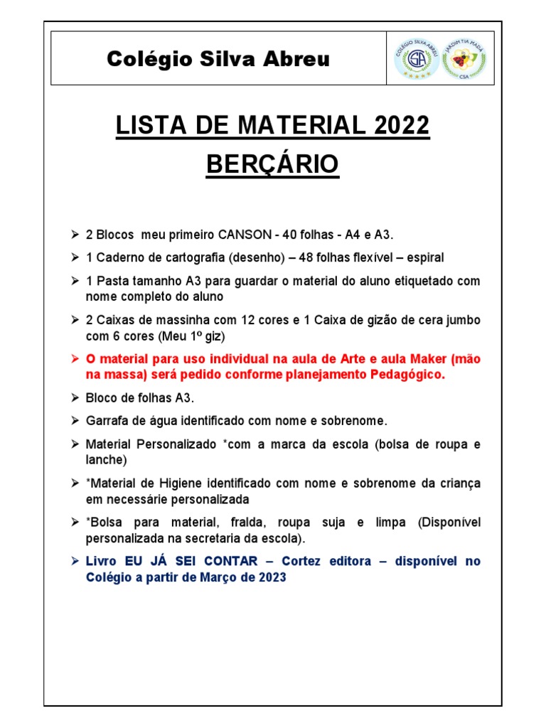 Lista de Material 2023