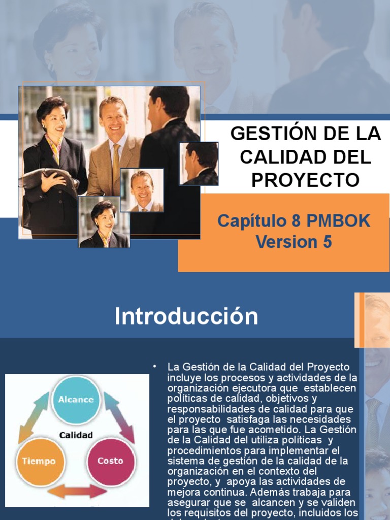 Gestión de La Calidad Del Proyecto Pmbok | PDF | Calidad (comercial ...