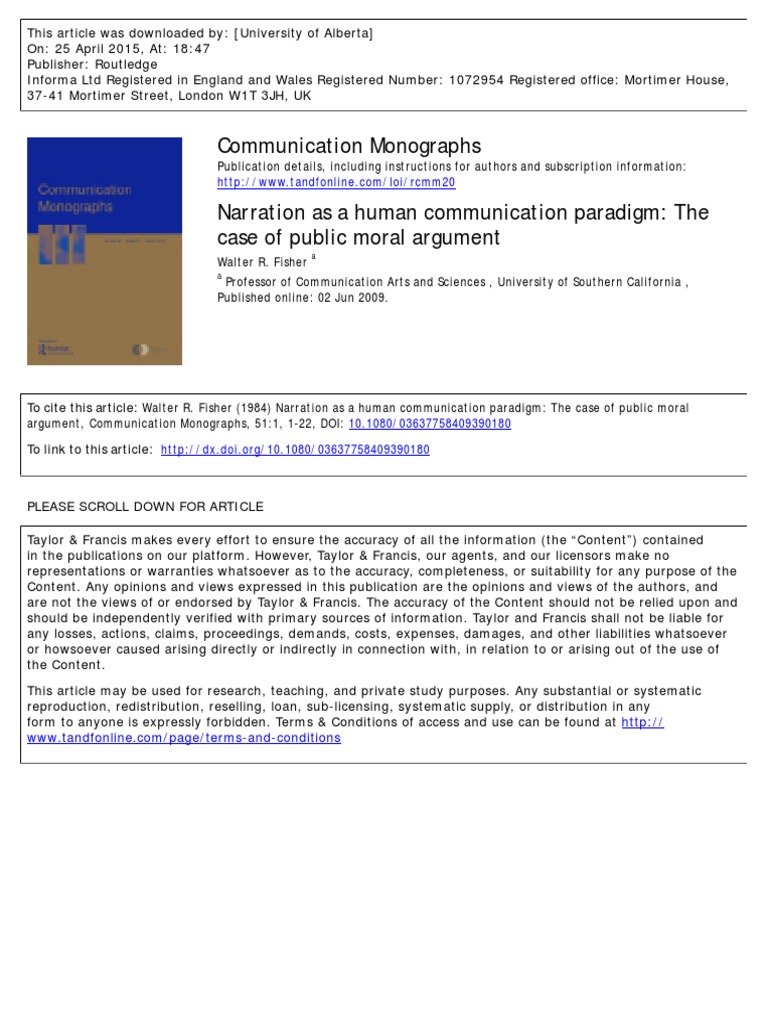 Communication Monographs | PDF | Reason | Rationality