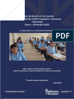 Informe de Rendición de Cuentas Dirección Distrital 21D03 Cuyabeno-Putumayo - Educación Enero - Diciembre 2022
