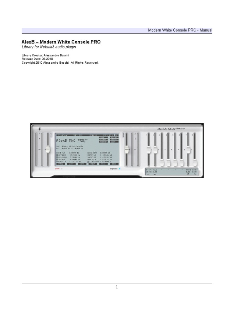 ModernWhiteConsolePro Manual | PDF | Sampling (Signal Processing ...