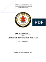 Boletim Geral DO Corpo de Bombeiros Militar #174/2022