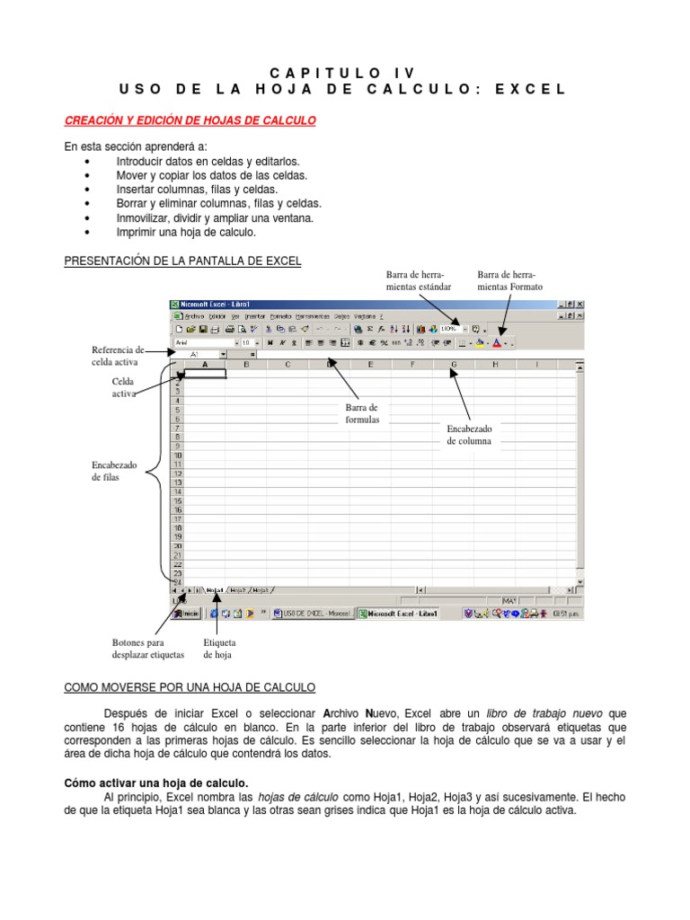 Introducción a Excel: Creación y Edición | PDF | Hoja de cálculo ...