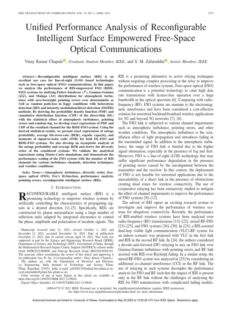 Unified Performance Analysis of Reconfigurable Intelligent Surface ...