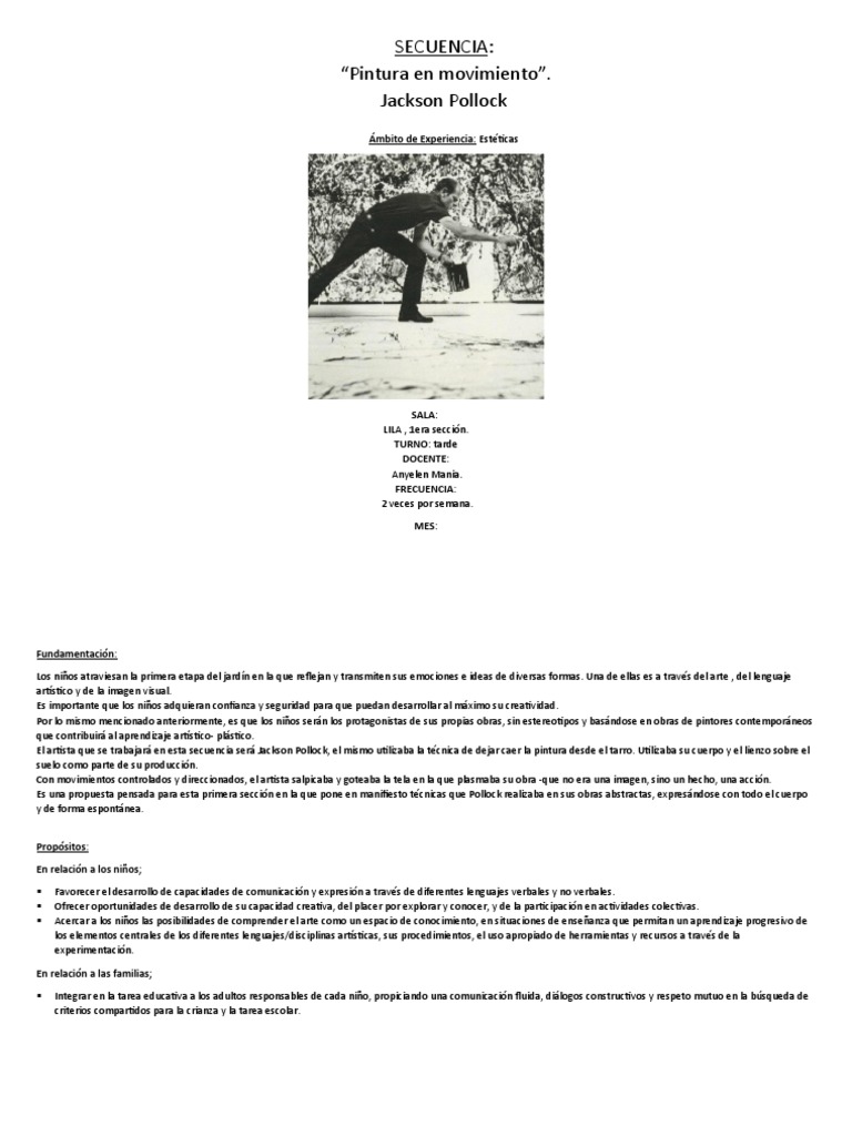 SECUENCIA Jackson Pollock | PDF | Pinturas | Lona, image size:768x1024
