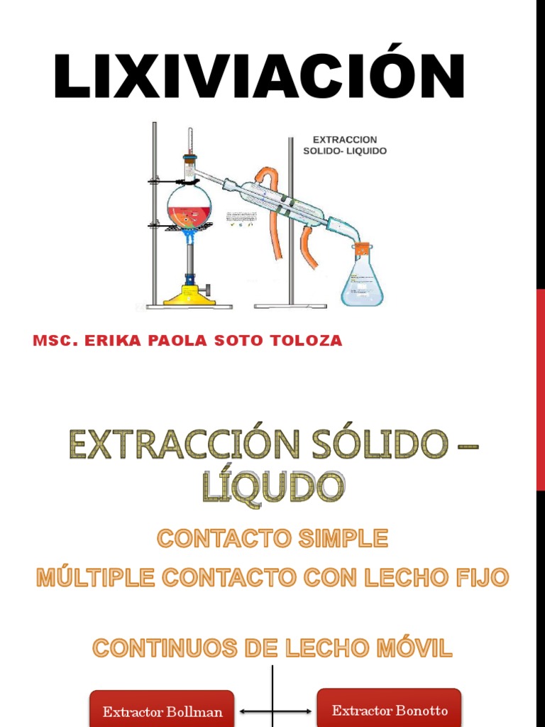 Métodos de Lixiviación y Extractores | PDF | Solubilidad | Ingeniería