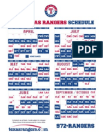 2012 Rangers Schedule