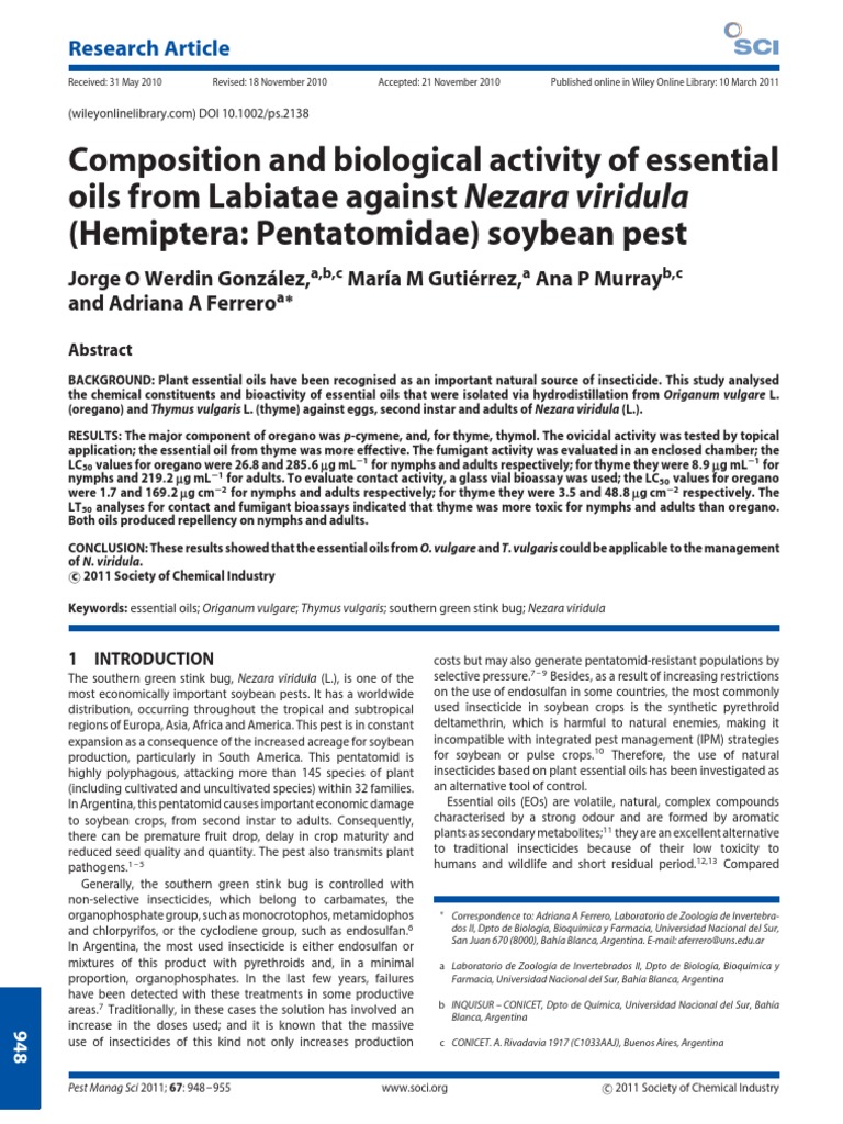Artigo 1 PDF Oregano Insecticide