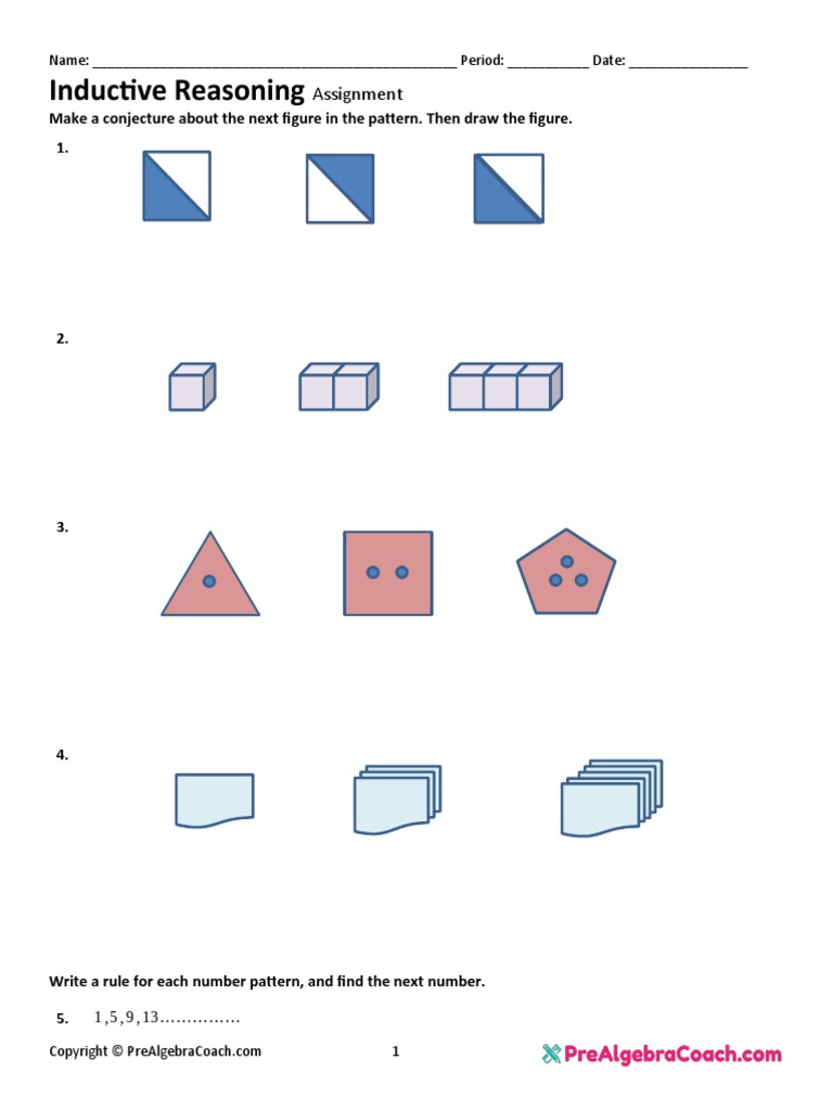 Assignment Inductive Reasoning PDF | PDF | Elementary Mathematics ...