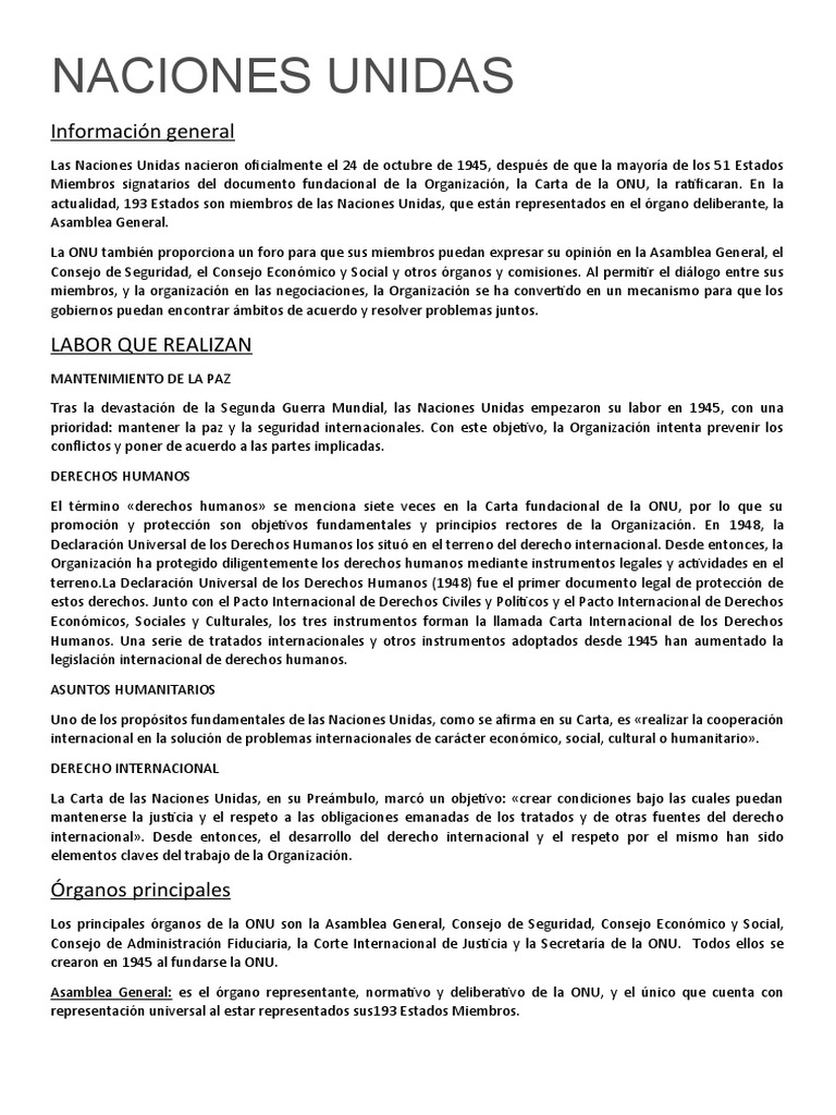 Naciones Unidas Pdf Naciones Unidas Relaciones Internacionales