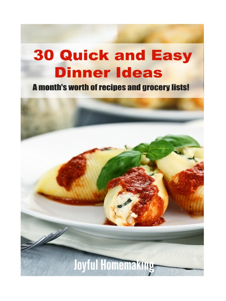 30 Quick and Easy Dinner Ideas | PDF | Pasta | Salad