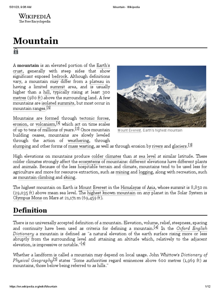 What Are Mountains?