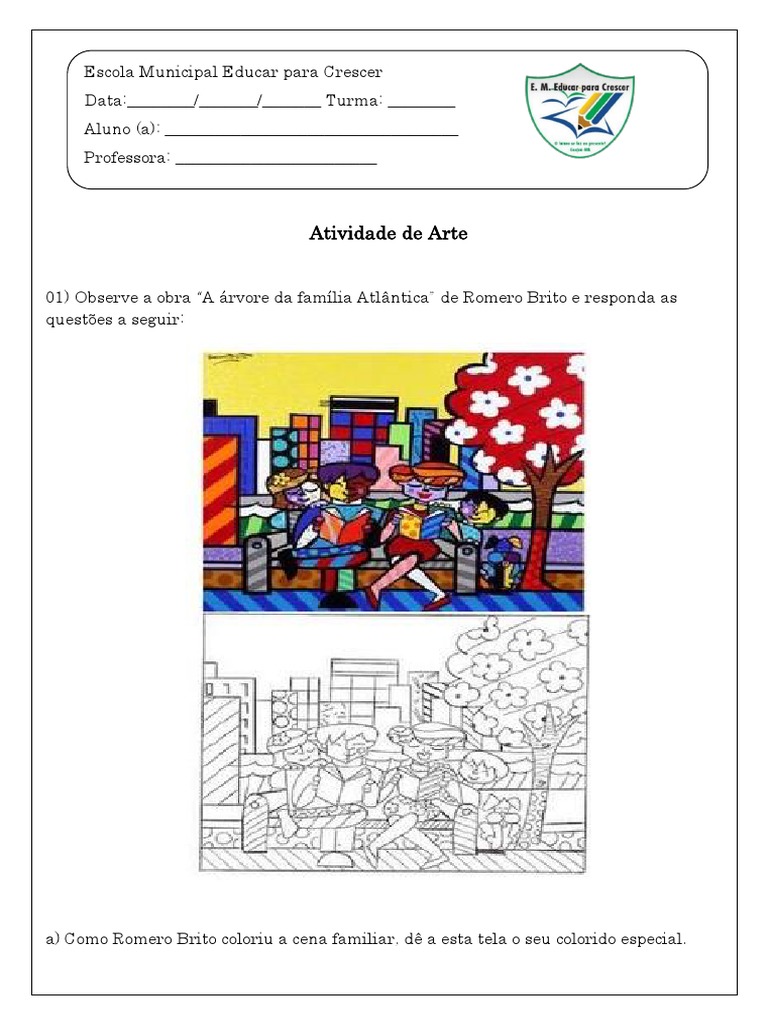 Atividade De Arte Pdf Jogos E Atividades Casa E Jardim