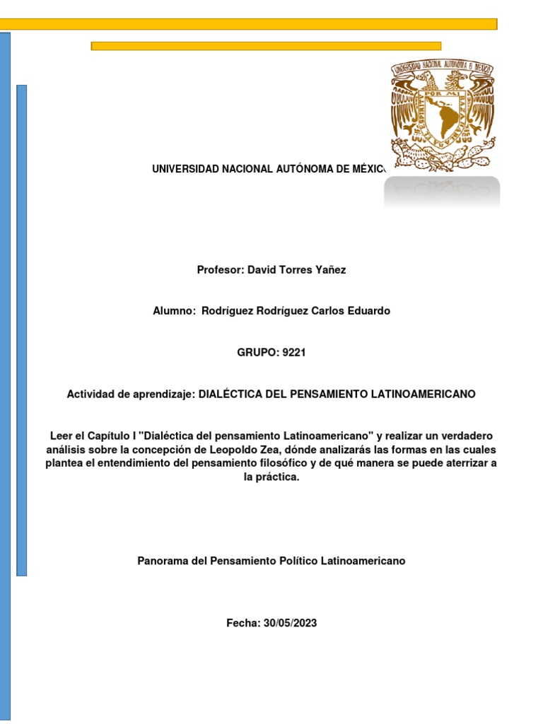 Dialéctica Del Pensamiento Latinoamericano Pdf Pdf Dialéctico