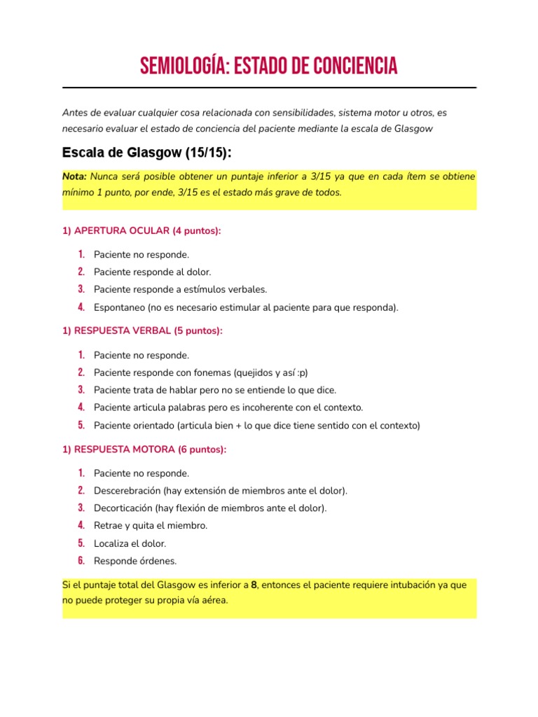 Evaluación del Estado de Conciencia | PDF | Neurociencia | Sistema nervioso