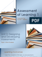Assessment of Learning 1 Unit 3 Topic 4 Item Analysis