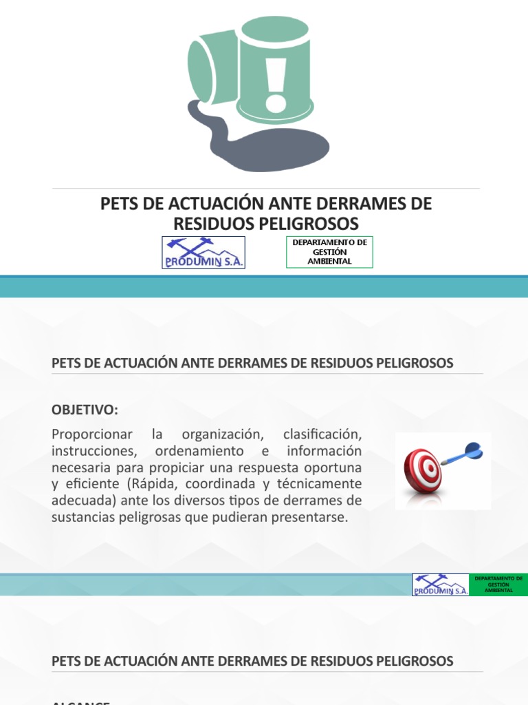 Protocolo para Derrames de Residuos Peligrosos | PDF | Residuos ...