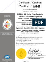 DVC6200 SIS Positioner Certificate