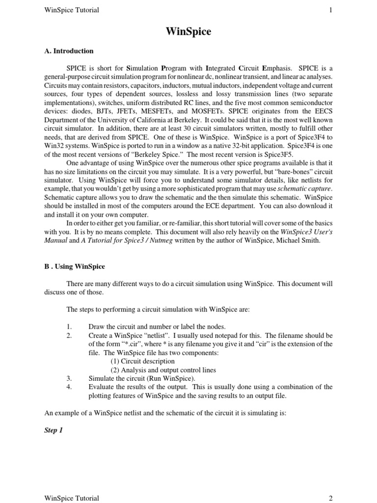 Winspice - Tutorial 2 | Download Free PDF | Spice | Mosfet