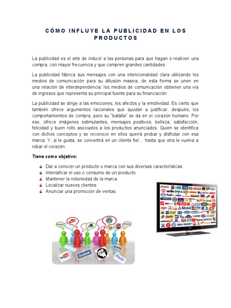 Cómo Influye La Publicidad en Los Productos | PDF | Crecimiento ...
