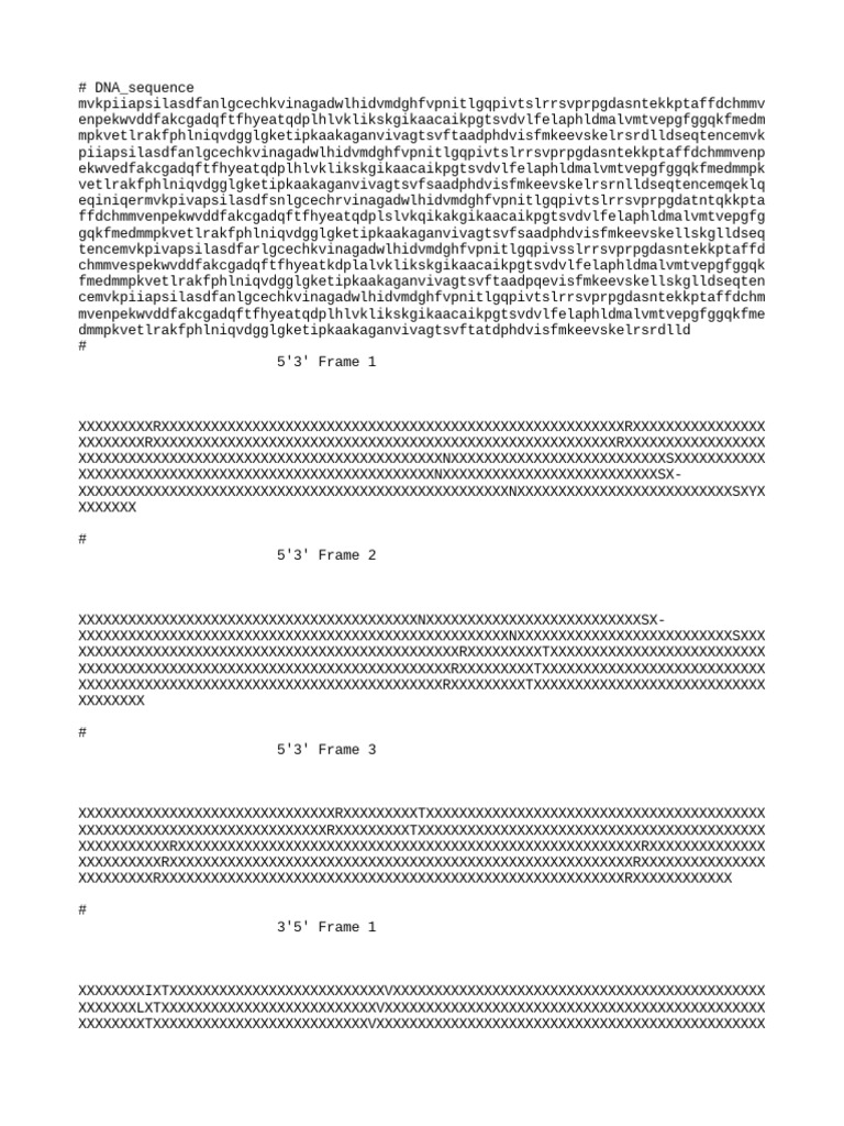 DNA Sequence Analysis and Frames | PDF | Wellness | Science & Mathematics