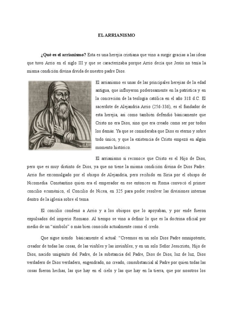 El arrianismo: herejía cristiana histórica | PDF | arrianismo ...