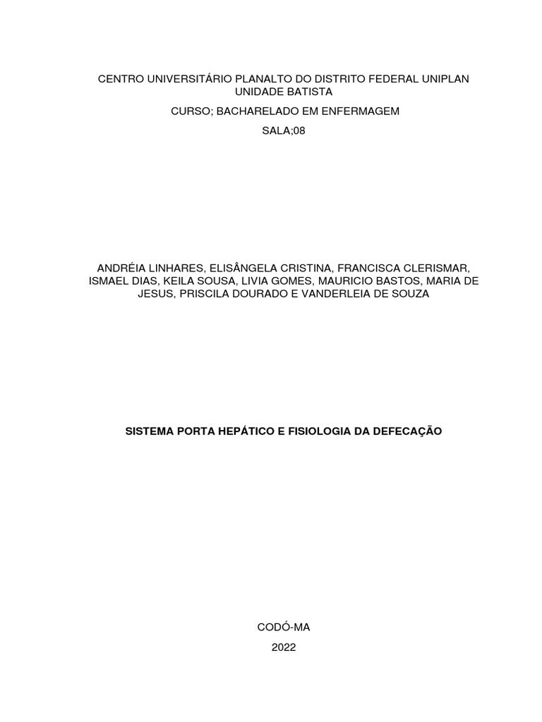 Sistema Porta Hepatico | PDF | Anatomia humana | Especialidades médicas