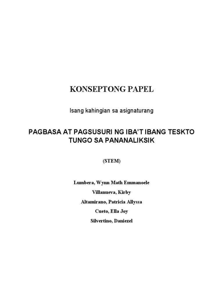 Konseptong Papel Template | PDF