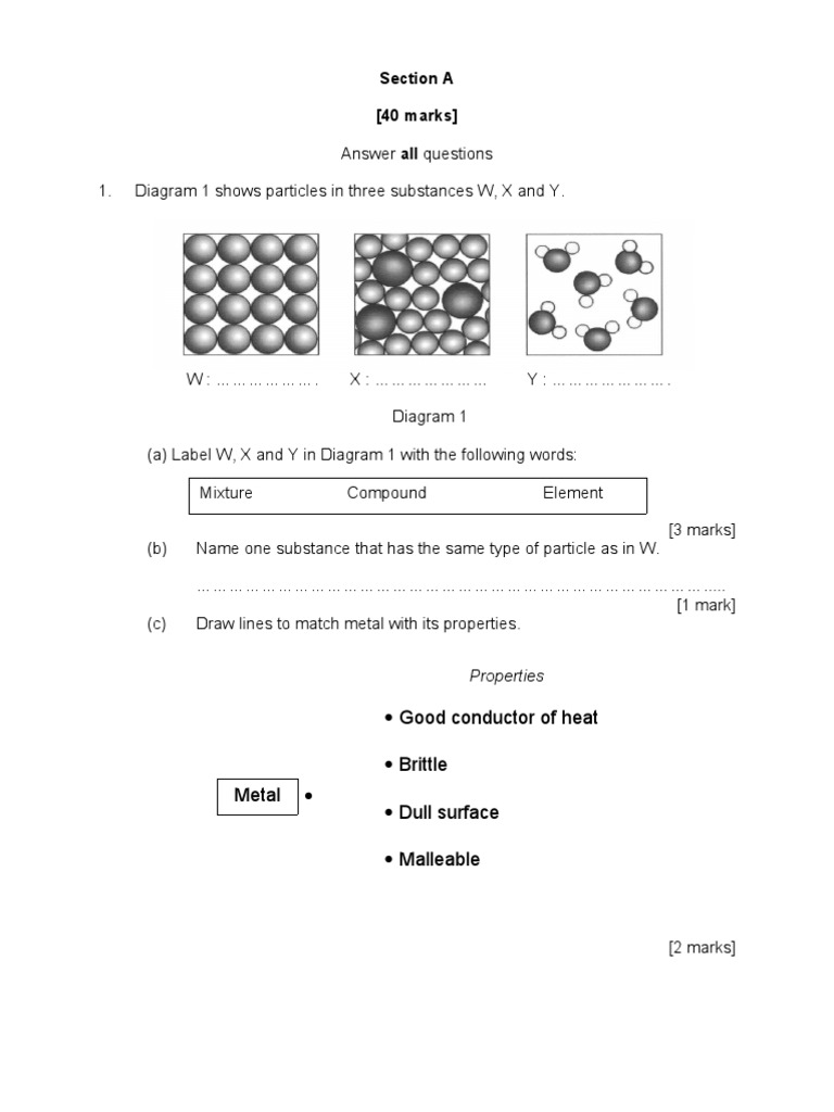 section-a-40-marks-good-conductor-of-heat-brittle-dull-surface