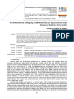 The Effect of Role Ambiguity and Role Conflict On Dysfunctional Audit Behaviour Evidence From Jordan