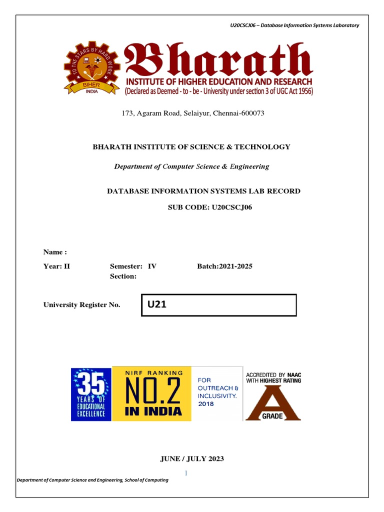 DBIS Record Updated 29.5.23 | PDF | Relational Database | Sql