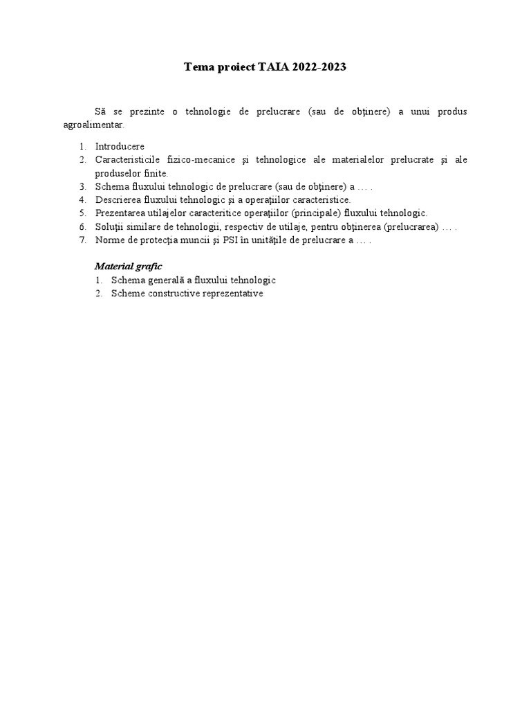 Tema Proiect TAIA | PDF