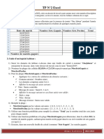 tp2 Excel Bac Lettres Nouveau Régime 2022