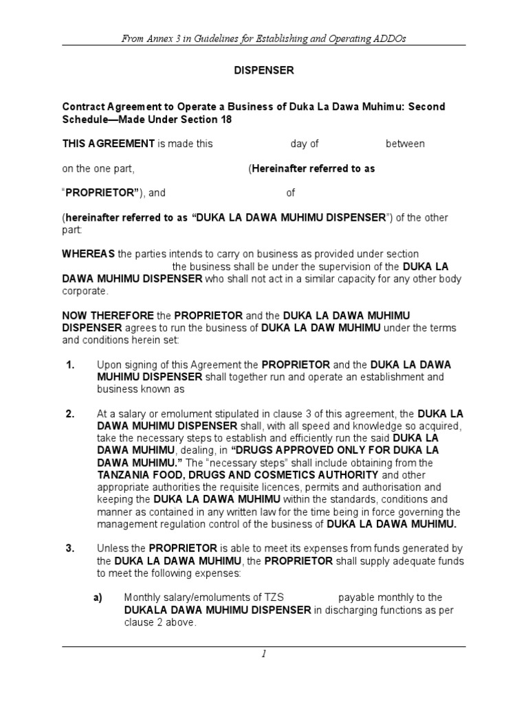 Sample Contract BW Owner Dispenser Annex3 Guidelines Est Operating